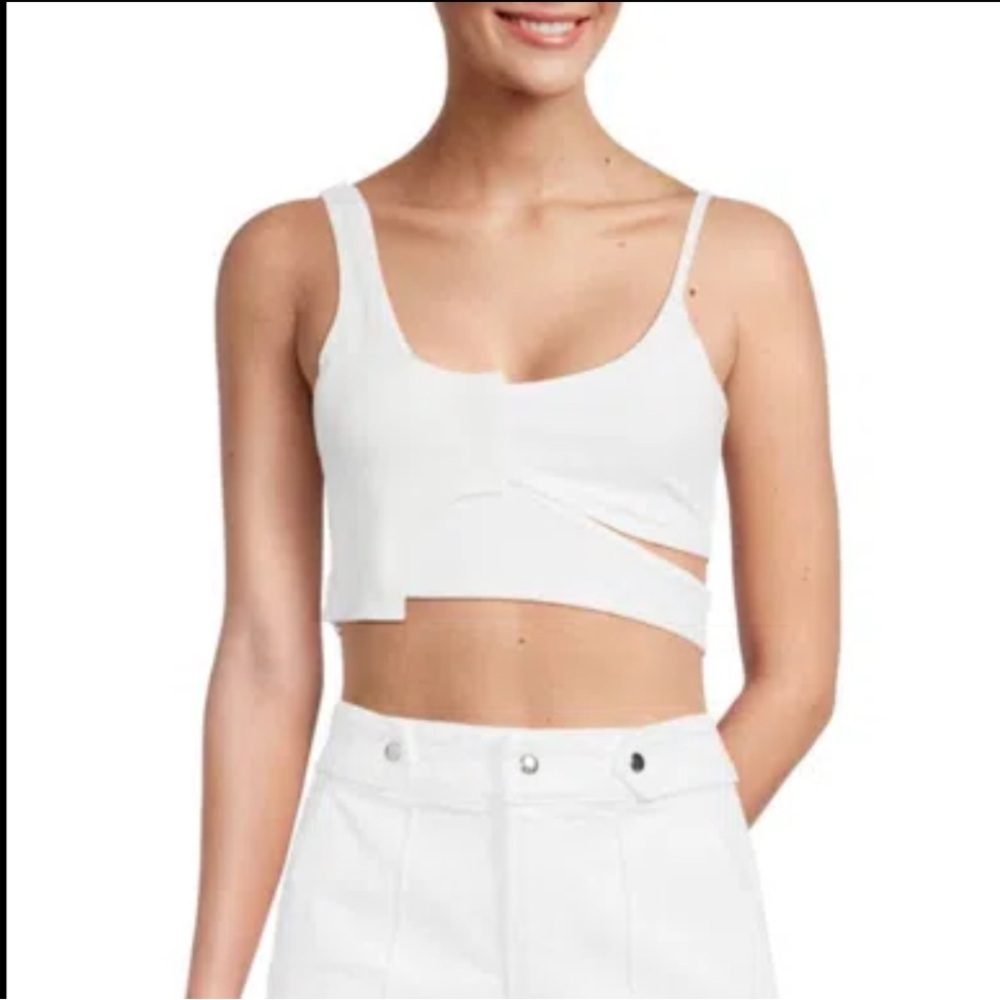 NWT RTA Inacio Cutout Crop Tank Top in White